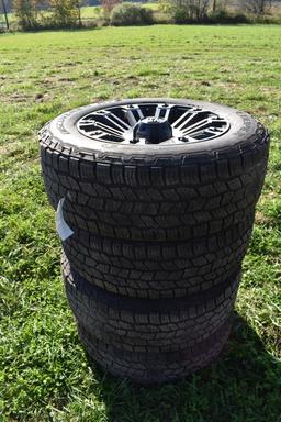 Set of 4 Discoverer 275/60R20 tires on XD Series 5 lug rims