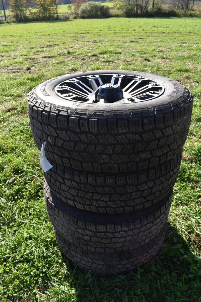 Set of 4 Discoverer 275/60R20 tires on XD Series 5 lug rims