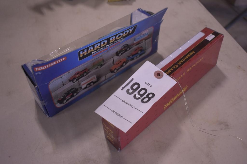 ERTL 1948 Peterbilt with John Deere 4020 Tractors and Hard Body 4x4 with U-Haul Trailer