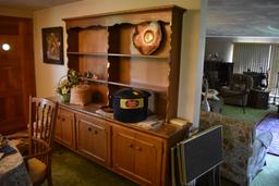 Oak Dining Room Cabinet with 3 Tier Shelf
