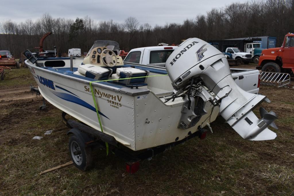1999 Lowe Sea Nymph V Series 148SC with Lowe Trailer