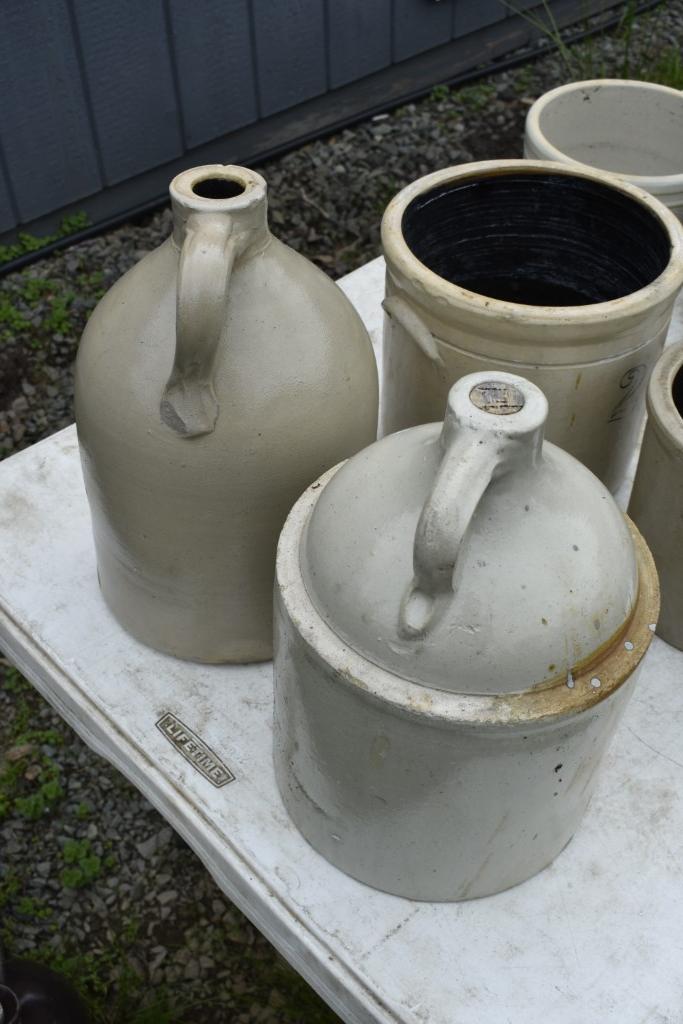 2 Jug Handle Crocks