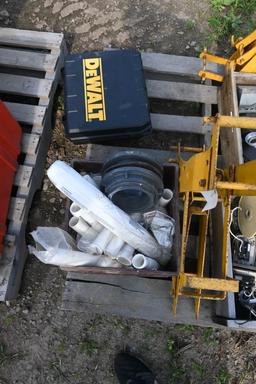Scaffold Jacks, Wire, PVC Pipe Fittings, DeWalt Case