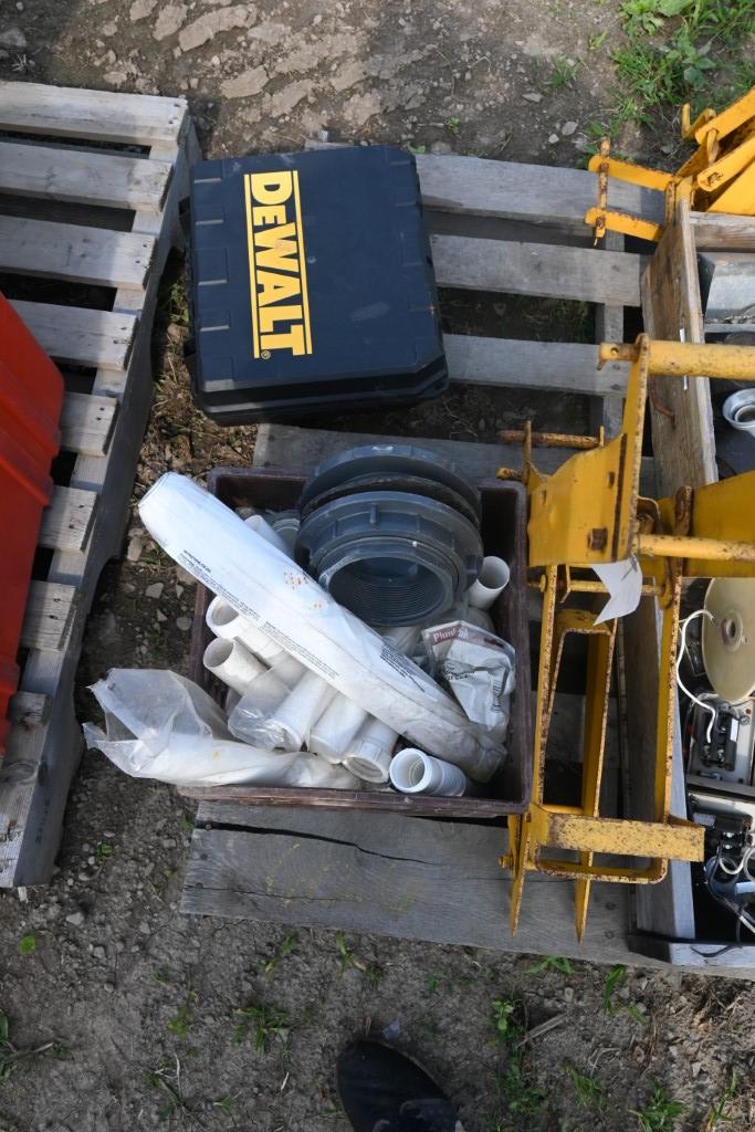 Scaffold Jacks, Wire, PVC Pipe Fittings, DeWalt Case