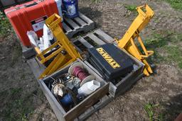 Scaffold Jacks, Wire, PVC Pipe Fittings, DeWalt Case