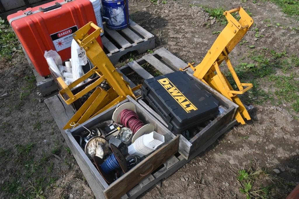 Scaffold Jacks, Wire, PVC Pipe Fittings, DeWalt Case