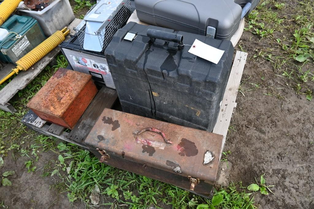 Pallet with Live Animal trap, Emergency Auto Kit