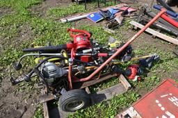Large Group of Weed Wackers, Trailer Mover, Jack And Jack Stand