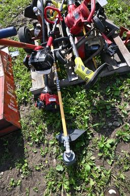 Large Group of Weed Wackers, Trailer Mover, Jack And Jack Stand