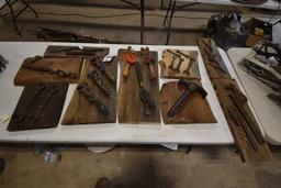 Large Group of Vintage Tool on Wood Displays