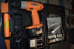 Chicago Electric 18V Cordless Drill 3/8" With Battery Charger and Bits