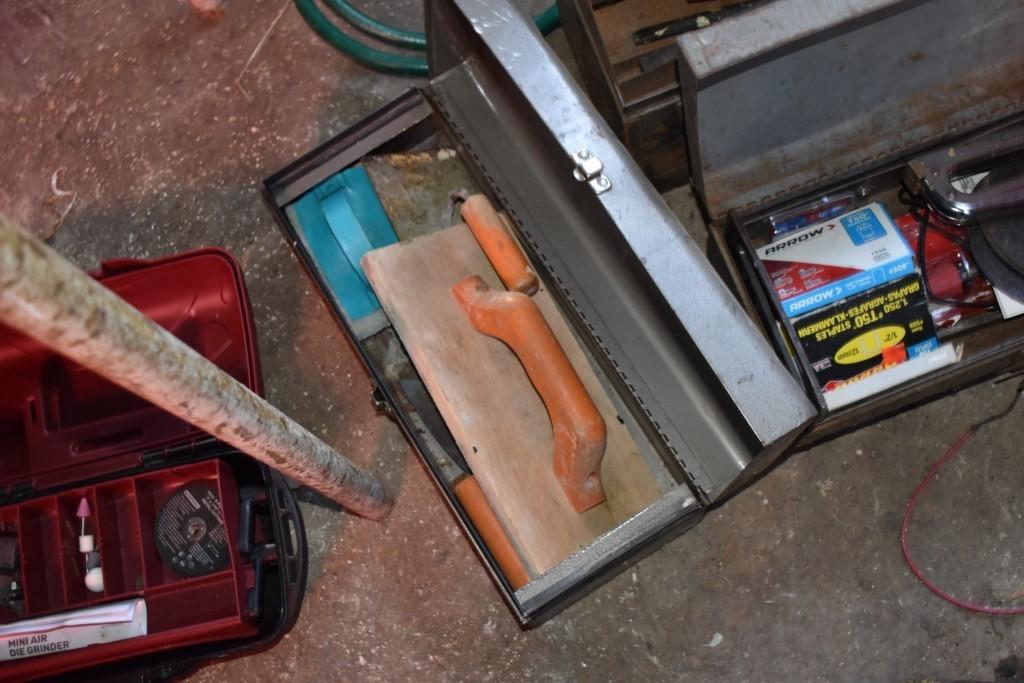 3 Gray Metal Carry Gray Tool Boxes with Contents