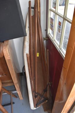 Vintage Ironing Board and Fire Extinguisher