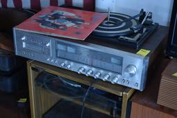 Stereo System with TV, VHS Player, VHS Tapes
