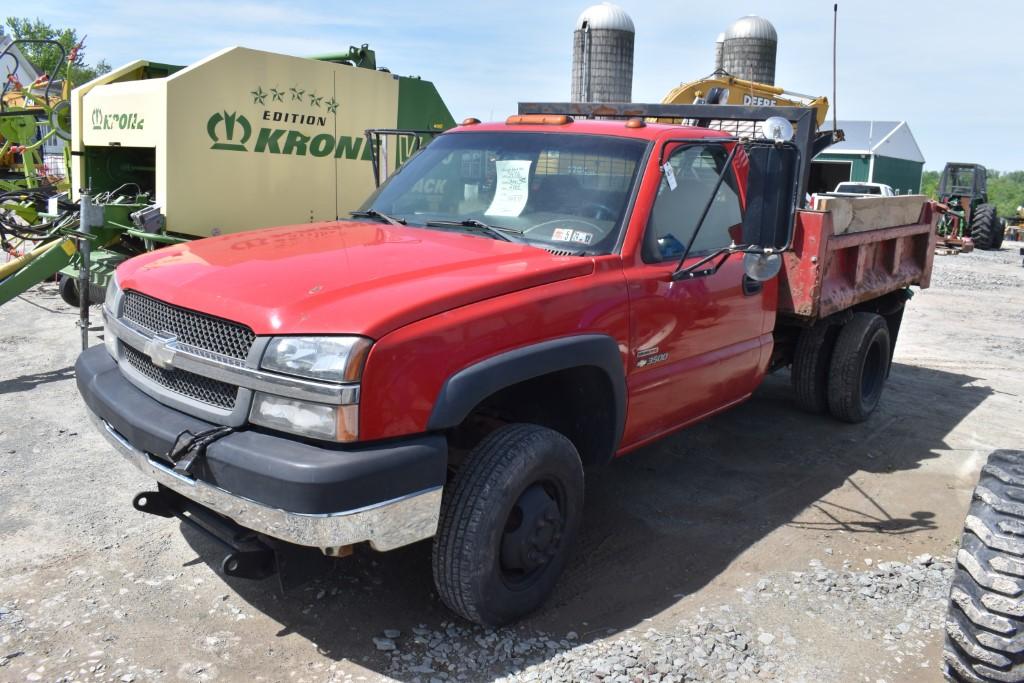 2003 Chevrolet Silverado 3500 Dump Truck With Snow Plow