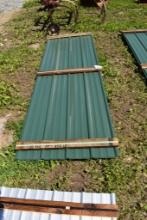 25 Pieces of 10' Green Corrugated Metal Paneling