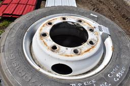 4 Dynatrac 245/70R19.5 Tires on 8 Lug Rims