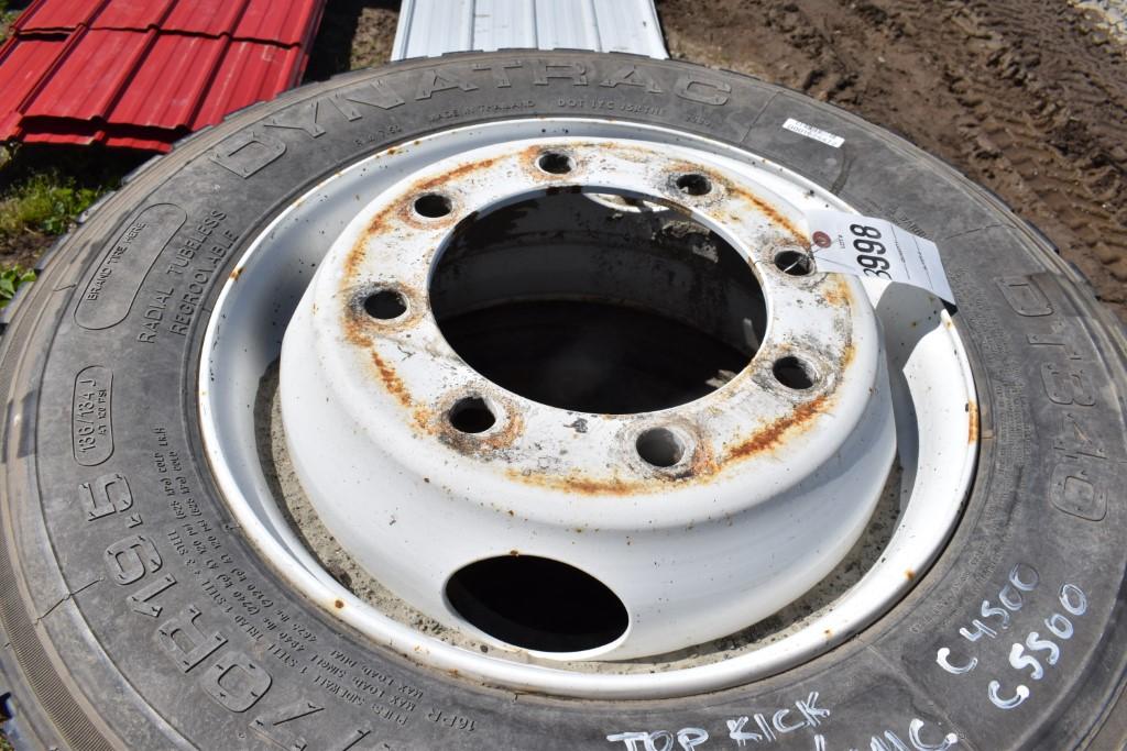 4 Dynatrac 245/70R19.5 Tires on 8 Lug Rims