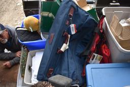 Pallet with tote of Holiday Décor, Marlboro Bag, Travel Bag