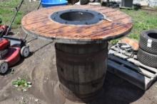 Barrel Bar Table with Ice Tray