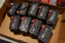 9 Milwaukee Batteries