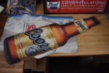 Coors Bottle Metal Sign