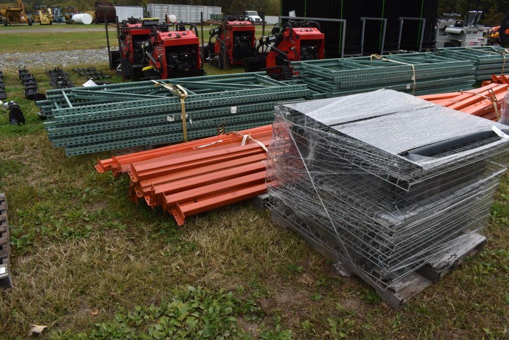 7 Sections of 10' x 42" Pallet Racking with 24 8' Cross Members