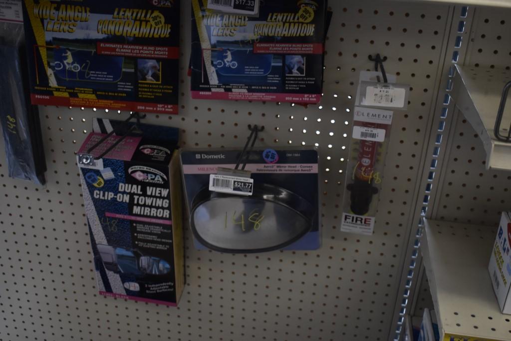 Group of Mirrors and Fire Extinguisher Holders