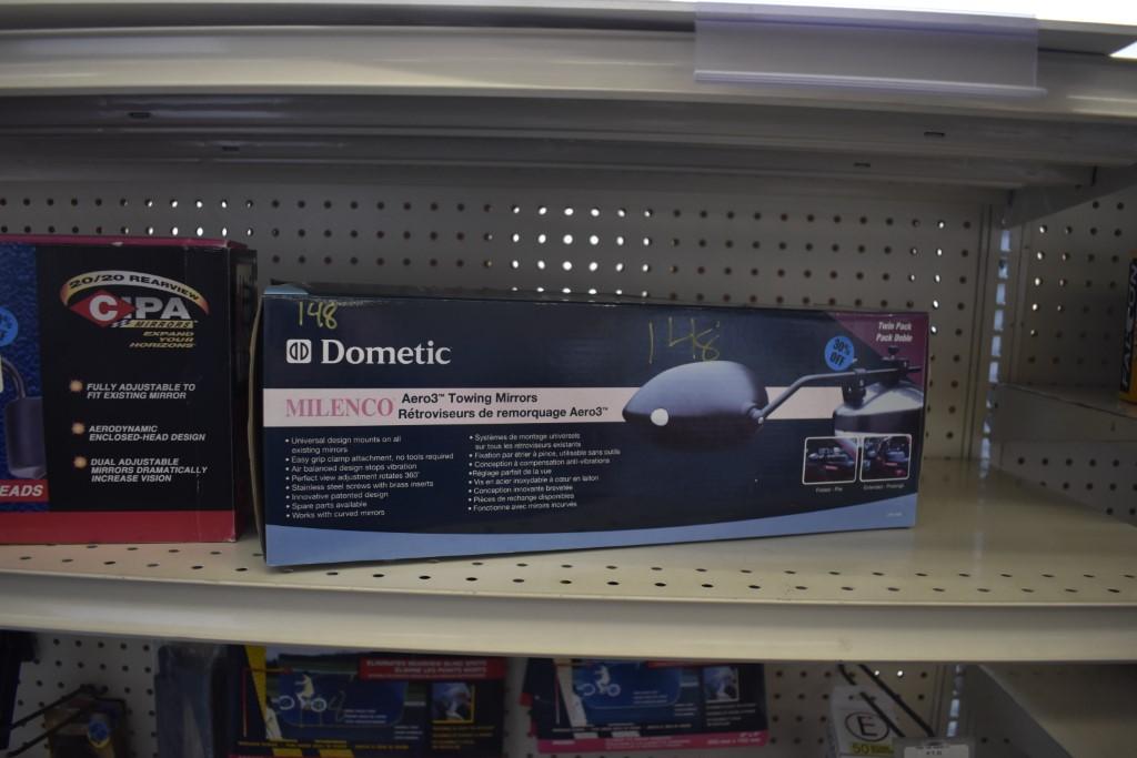 Group of Mirrors and Fire Extinguisher Holders