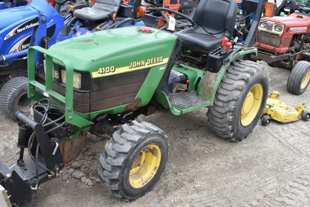John Deere 4100 Mower Plowing Tractor