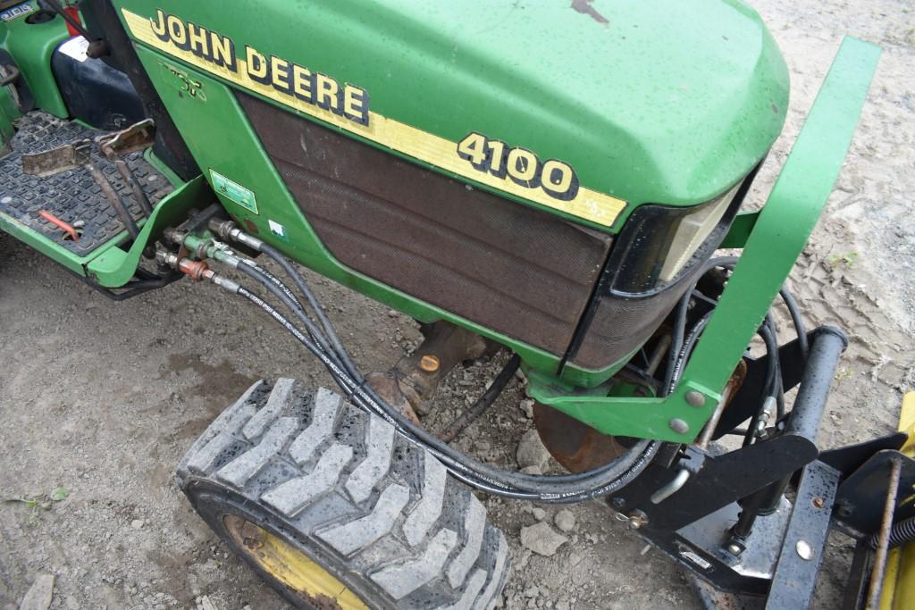 John Deere 4100 Mower Plowing Tractor