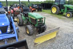 John Deere 4100 Mower Plowing Tractor
