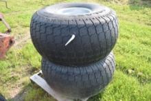 Pair of Galaxy 22.5LLX16.1 Tires on 8 Lug Rims