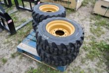 4 Forerunner 10-16.5 Skid Steer Tires on 8 Lug Rims