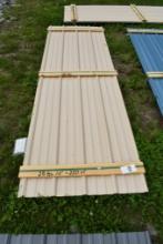 25 Pieces of 10' Tan corrugated Metal Paneling