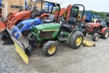 John Deere 4100 Mower Plowing Tractor
