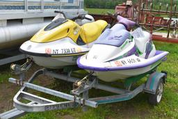 1998 Yamaha Wave Runner GP760  Jet Ski and 1996 Bombardier SPI Wave Runner On Trailer