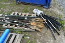 Pallet of Metal T-Post and Plastic Stake In Fence Posts