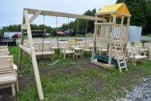 Amish Made Playset with Swings and Slide
