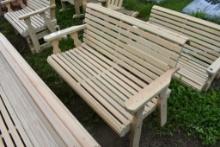 Amish Mader 4' Roll Top Park bench