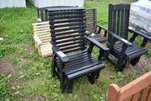 Amish Made Roll Top Glider Rocking Chair