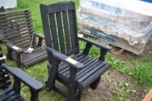 Amish Made Roll Top Glider Rocking Chair