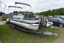 1986 Harris Flote Bote Pontoon Boat on 1990 EZ Loader Boat Trailer