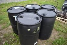 5 50Gal Plastic Barrels
