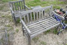 Wooden Bench, Chair, Side Table