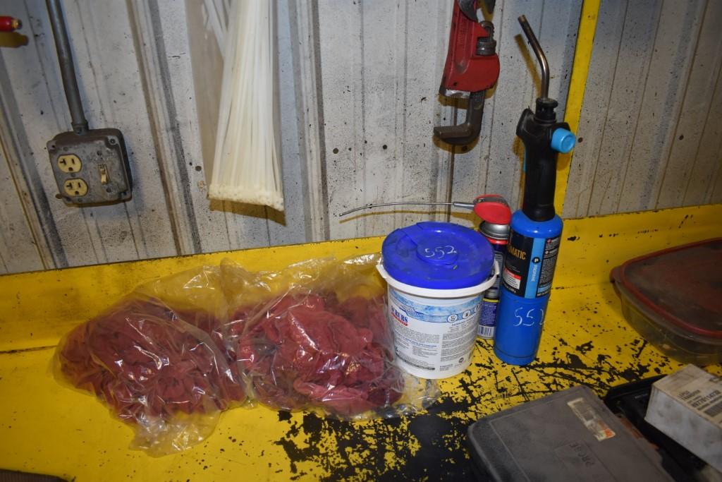Propane Torch, Scrubs-in-a-Bucket, Rags, Can of WD40