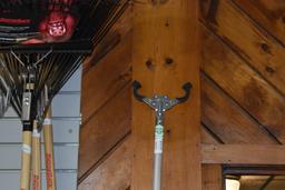 Push Broom, Truper Post Hole Digger, Snow Shovel, and Grabber