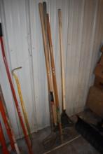 Squeegee, 2 Leaf Rakes, Rock Rake