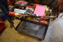 Like New 2-Tier Shop Cart with Contents