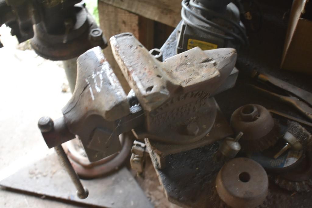 Metal Welding Table With Little Town 4" Bench Vise with Contents